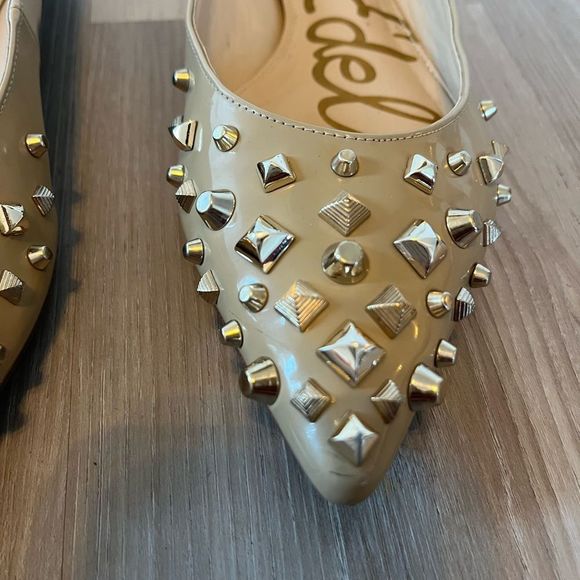 Sam Edelman 8.5 Savana Nude Spike Studded Pointed Ballet Flats - Picture 4 of 11